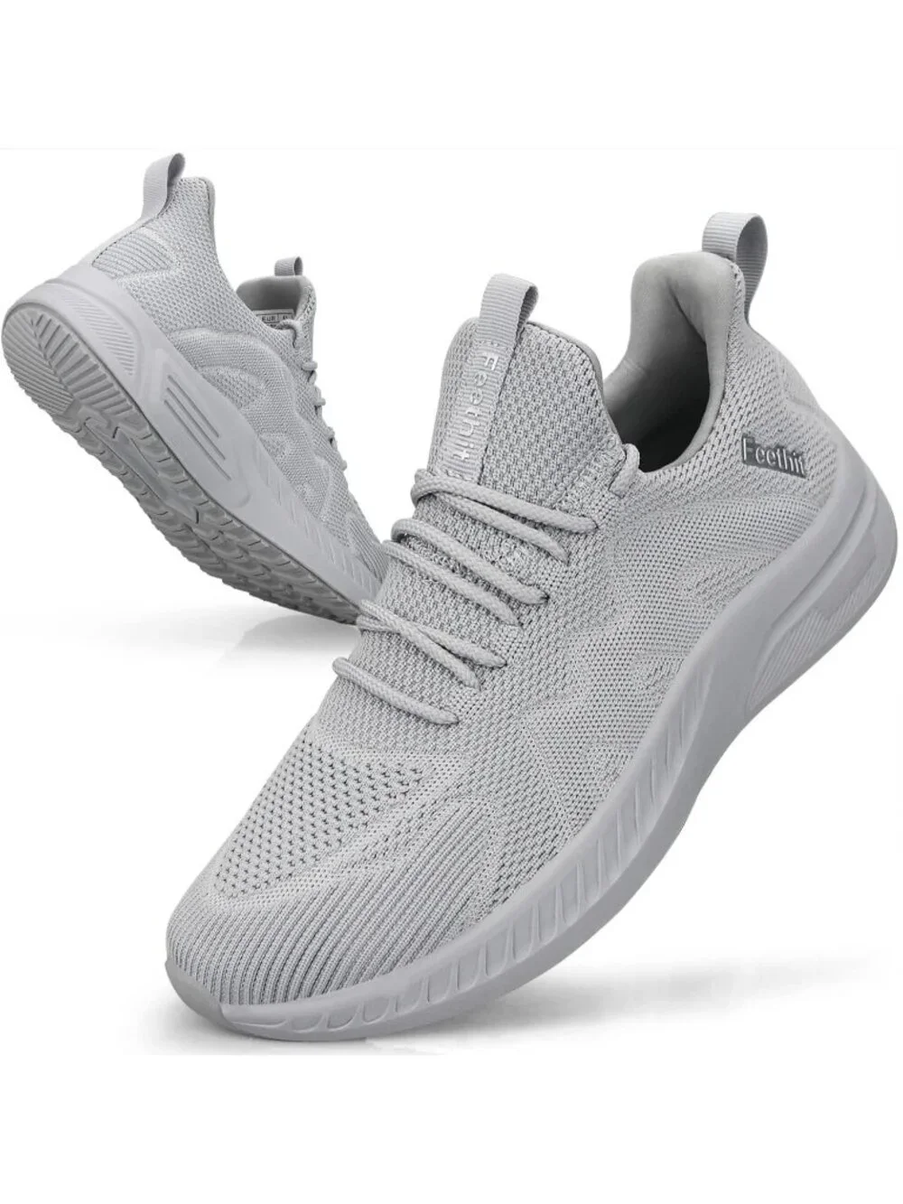 Men's Grey Non Slip Athletic Sneaker Slip On Walking Casual Running Shoes